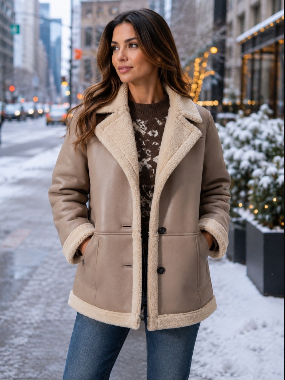 NWT ASTR the Label Women’s Francine Faux Shearling Coat Jacket Teddy Warm Cozy